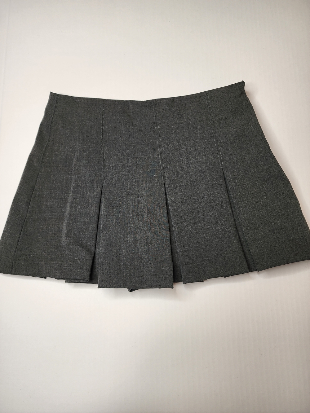 Classic Pleated Mini Skort - Charcoal Gray
